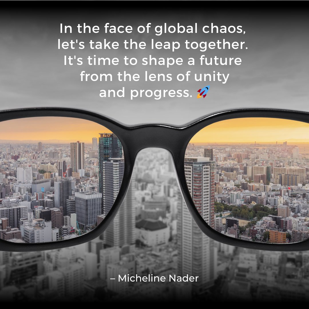 MichelineKNader's tweet image. In the face of global chaos, let's take the leap together. It's time to shape a future from the lens of unity and progress. 🚀 #LeapTogether #FutureForward