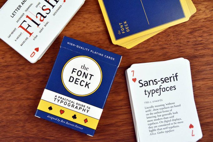 trendingger's tweet image. For designers and font enthusiasts:  Shuffle, learn, repeat! The &apos;Font Deck&apos; turns game night into a typography adventure.! ow.ly/qT0530sv8sm

#LearnTypography 
 #DesignersGift