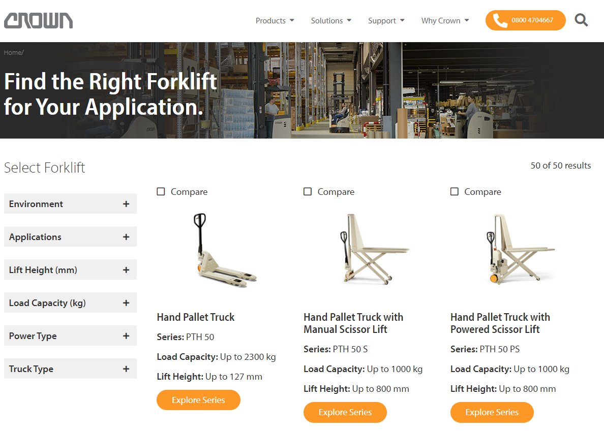 We present: A new feature on our website! From now on, you can use our product selector to quickly find out which forklift is best suited to your area of application with just a few clicks. Feel free to try it out! ow.ly/t1j950PZLwQ #Crown #Forklifts