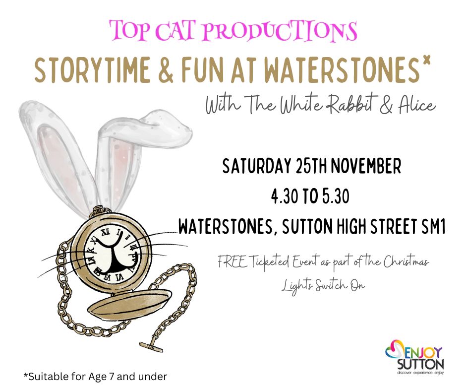 We can't wait to meet the White Rabbit and Alice at storytime on Saturday! Join us for part of the Christmas Light Switch on programme of events 🎄🎅

Free tickets are available to book on Event Brite via Enjoy Sutton.