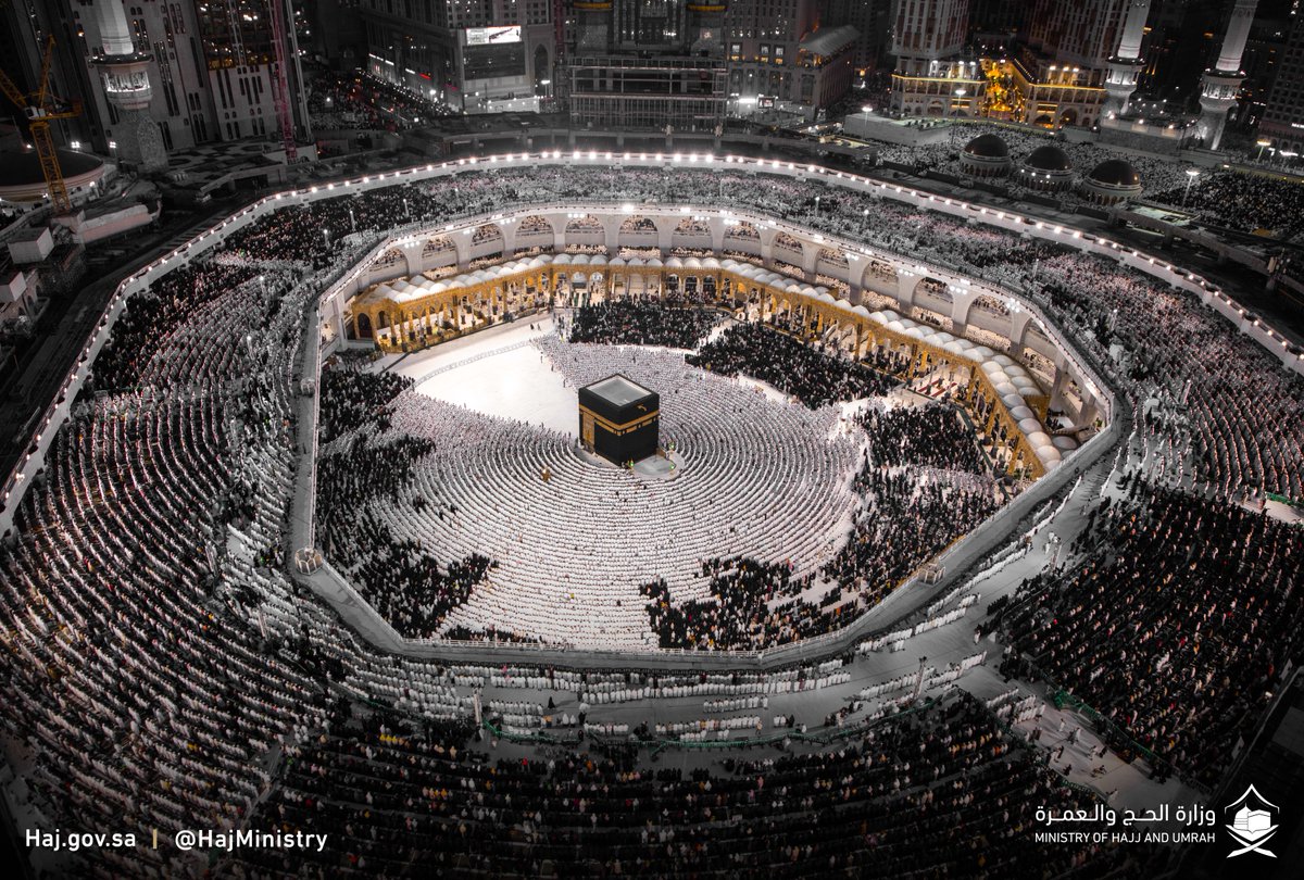 The Holy Kaaba holds a sacred direction, both a powerful symbol and a  guiding light for all who seek its embrace." #Makkah_in_Our_Hearts