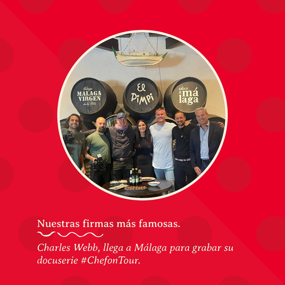 ElPimpiMalaga's tweet photo. El chef estadounidense Charles Webb reconocido por sus aventuras gastronómicas en todo el mundo, llega a Málaga para grabar su la docuserie #ChefonTour y como no podía ser de otra forma ha dejado su huella en uno de nuestros barriles. 👨🍳

¡GRACIAS CHEF! ❤️ https://t.co/92Pazz305v