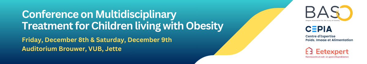 📢 Join us for the 'Conference on Multidisciplinary Treatment for Children Living with Obesity' on Dec 8-9, 2023, at Auditorium Brouwer, VUB (Jette)!

🧑‍💻Consult the program: eu.eventscloud.com/file_uploads/8…

➡️Register now: eu.eventscloud.com/ereg/index.php…

#ChildhoodObesityConference #Healthcare