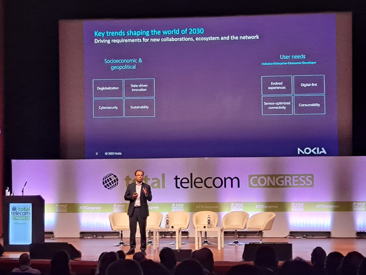 Here at #TTCongress, we're kicking off the day with <a href="/nokia/">Nokia</a> Europe CTO Azfar Aslan talking key #tech trends looking ahead to 2030 and what they will mean for the telco business model