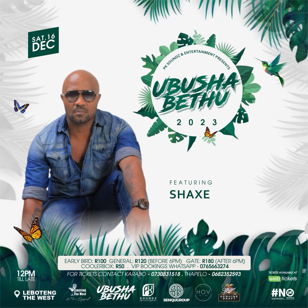 Ladies &amp; Gents ‼️ 

UBUSHABETHU presents to you our very own in HipHop <a href="/ShaxeKhumalo/">Shaxe Khumalo 🇿🇦</a> &amp;  <a href="/eLECTONIK1/">MOPHEME</a> ... Let's Goooooo!! 🔥🔥 

📍 Leboteng The West
🗓 16.12.2023

FOLLOW THE DETAILS ON POSTER FOR TICKET SALES. 🥂

Hosts : <a href="/Boitumelobee1/">Boitumelo Bee ❤️</a> &amp; <a href="/ThowThowbiie/">Thowbiie</a>

#UBUSHABETHU5 #16DEC