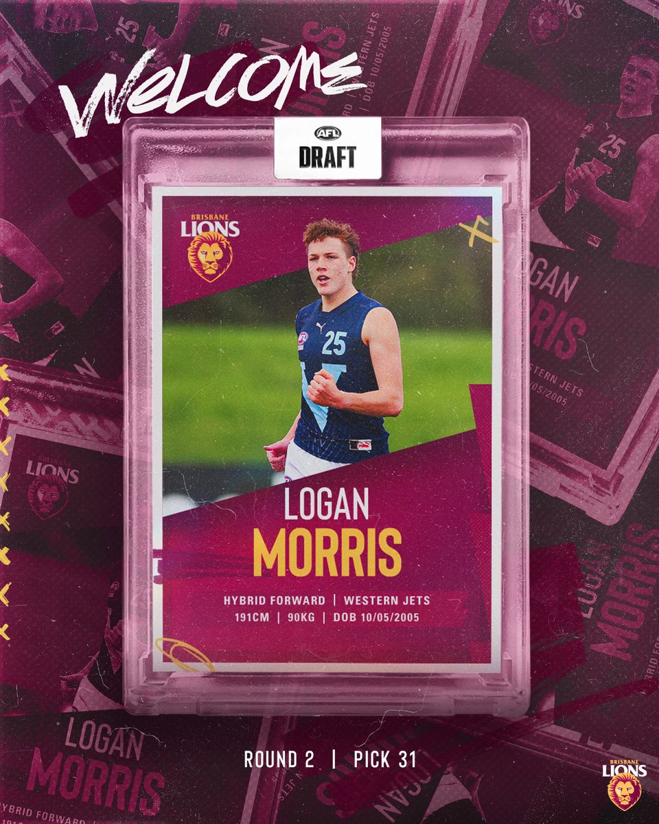 brisbanelions's tweet photo. Welcome to the den, Logan Morris! 🦁 

"One of the strongest contested marks in the draft"
- Cal Twomey https://t.co/UmMzLQunYp