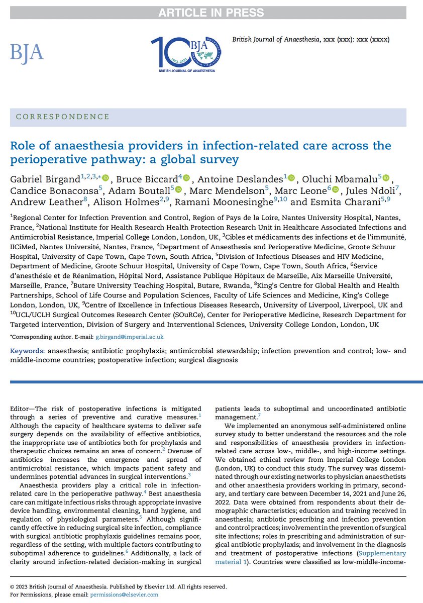 Marc Mendelson (@southafricanasp) on Twitter photo The theme of #WAAW2023 remains 'Preventing #AntimicrobialResistance together'. Everyone has a role to play including our magnificent #Anaesthesia providers highlighted in this letter led by <a href="/GBirgand/">Gabriel BIRGAND</a> 👏authors.elsevier.com/c/1i7Vj1dCDr0fK <a href="/MassimoSartelli/">Massimo Sartelli</a> <a href="/ESGAP_ABS/">ESGAP_ABStewardship</a> <a href="/CIDRAP_ASP/">CIDRAP-ASP</a> <a href="/UKAMREnvoy/">Prof. Dame Sally Davies</a> The theme of #WAAW2023 remains 'Preventing #AntimicrobialResistance together'. Everyone has a role to play including our magnificent #Anaesthesia providers highlighted in this letter led by <a href="/GBirgand/">Gabriel BIRGAND</a> 👏authors.elsevier.com/c/1i7Vj1dCDr0fK <a href="/MassimoSartelli/">Massimo Sartelli</a> <a href="/ESGAP_ABS/">ESGAP_ABStewardship</a> <a href="/CIDRAP_ASP/">CIDRAP-ASP</a> <a href="/UKAMREnvoy/">Prof. Dame Sally Davies</a>