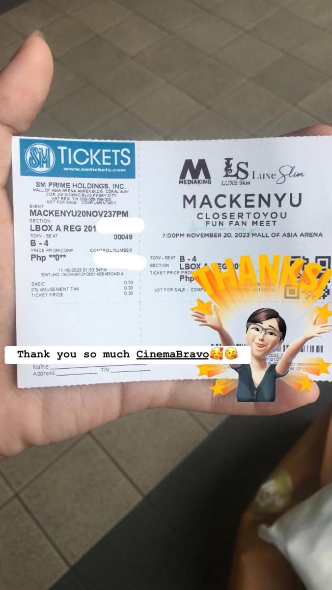 Miyuki_mhae17's tweet photo. Worth the wait🫶🥰
What a successful event here at MOA Arena Thank you @cinemabravoph for having me this is once’s in my lifetime experiences.
#Mackenyu #CloserToYou #Cinemabravo #Green #JArtist
#FirstimeInPhilippines 🇵🇭🥰 https://t.co/qL2K2dy47C