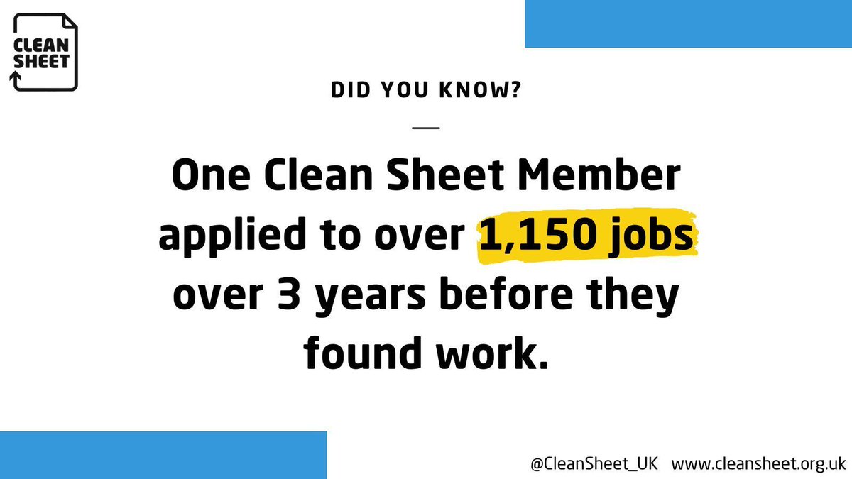 CleanSheet_UK's tweet photo. Incredible determination and persistence - but why should we make finding a job this hard when someone is trying to move forward after a conviction?
#somanybarriersmakesnosense
#letschangethings https://t.co/fz4nw0hJEz