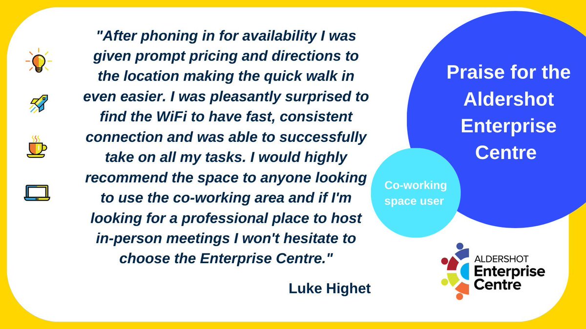 We were happy to help out a local businessman recently. Luke came and used our co-working space when he experienced WiFi issues working from home. Thanks for the wonderful testimonial! 😀 

See more like this here 👉 buff.ly/3PCwAbv 

<a href="/WSXEnterprise/">WSX Enterprise</a> <a href="/davideclifford/">David</a>