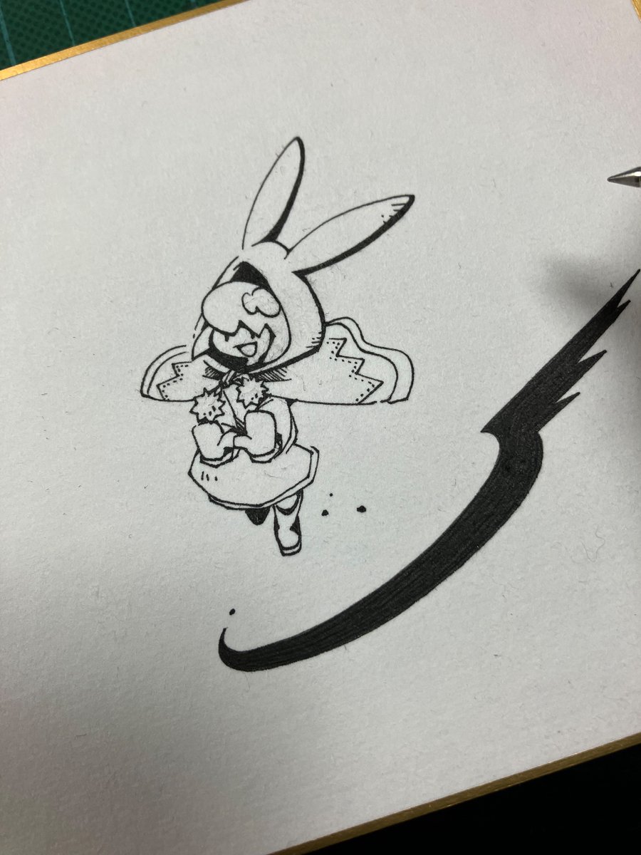 「わ!この色紙、すごい毛羽立つ 」|斉藤コーキ🎃Kouki Saitouのイラスト