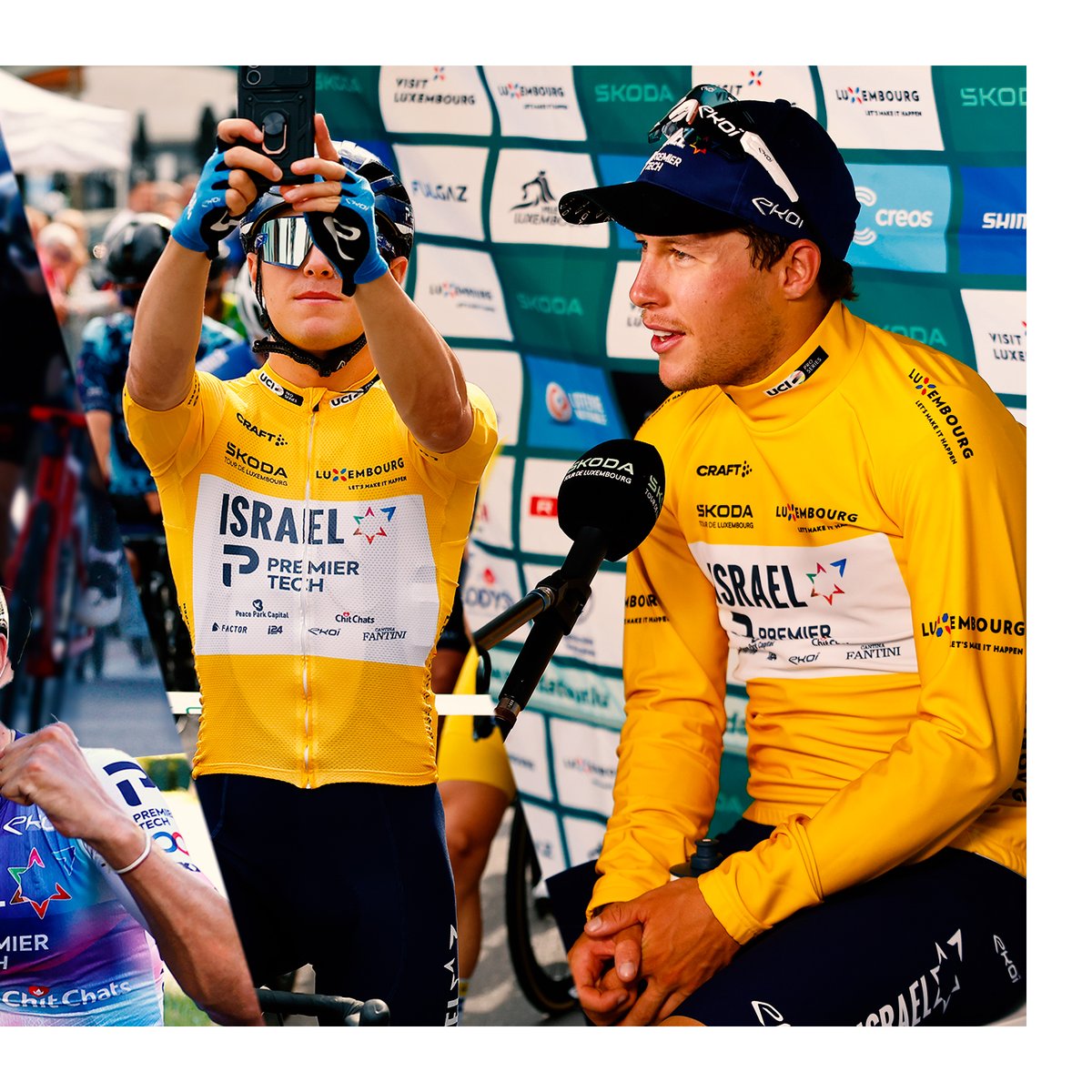 NSNCyclingTeam's tweet photo. 𝗠𝗢𝗠𝗘𝗡𝗧𝗦 𝗢𝗙 2️⃣0️⃣2️⃣3️⃣

@corbin_strong 🇳🇿 capitalised on a brilliant day-long performance from IPT to win a tricky opening stage at the @skodatour 🇱🇺 in September.

Oh, we still can't get over how good the celebration photos are 🤩

#IsraelRidesOn #YallaIPT
