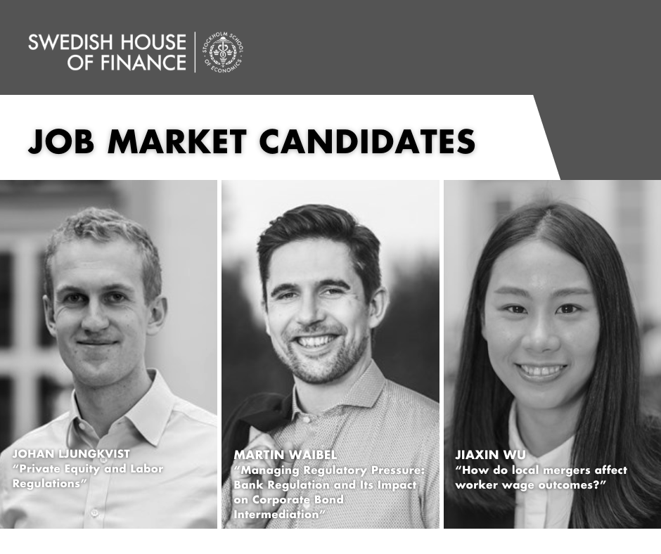SHouseofFinance's tweet photo. Meet PhD students Johan Ljungkvist, Martin Waibel, and Jiaxin Wu, SHoF’s Job Market candidates this year: https://t.co/aVNH8JFdJl

@handels_sse 
#jobmarket https://t.co/3x1cHjhKAg