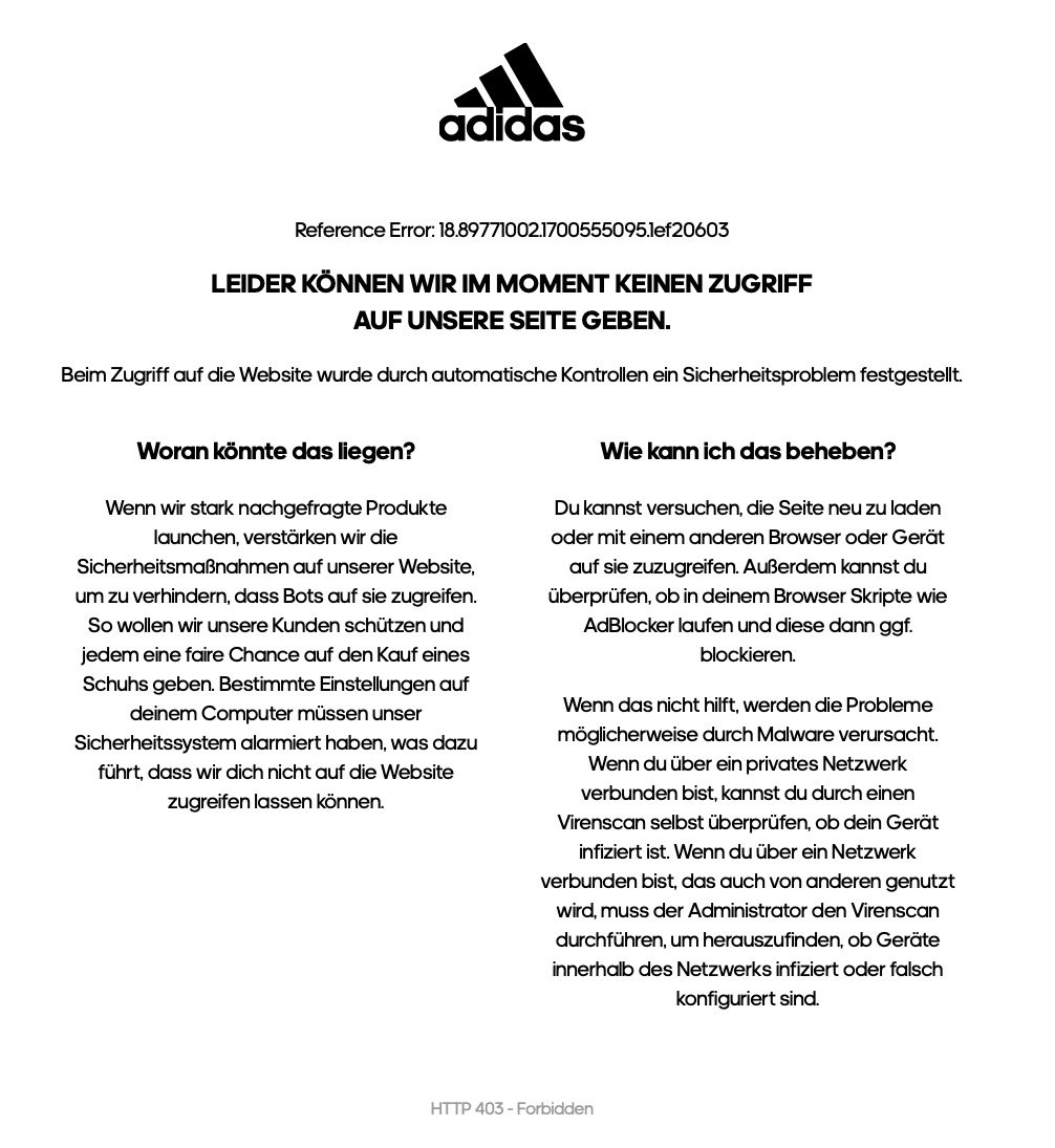 Daku93's tweet photo. Der @adidas Shop scheint aus dem ganzen @Telekom_hilft Netz nicht erreichbar zu sein. Geht hier weder mobil noch über DSL, beim Kumpel mit Telekom Anschlüssen ebenfalls nicht. Vodafone Mobil funktioniert. Was ist da los? https://t.co/EaYSfqiPzD