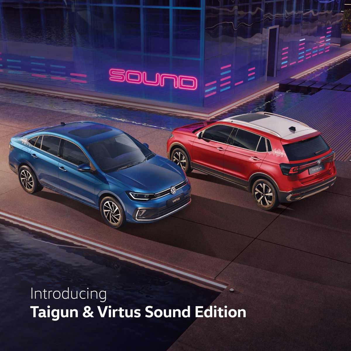 volkswagenindia's tweet photo. Enjoy an on-the-go music experience like no other. Introducing Volkswagen Taigun and Virtus Sound Edition with Sub-woofer & Amplifier, C-pillar graphics, and Sound badging.
To know more - https://t.co/gVeewPddIX
#Volkswagen #Taigun #Virtus #SoundEdition https://t.co/fBzajiEAGz