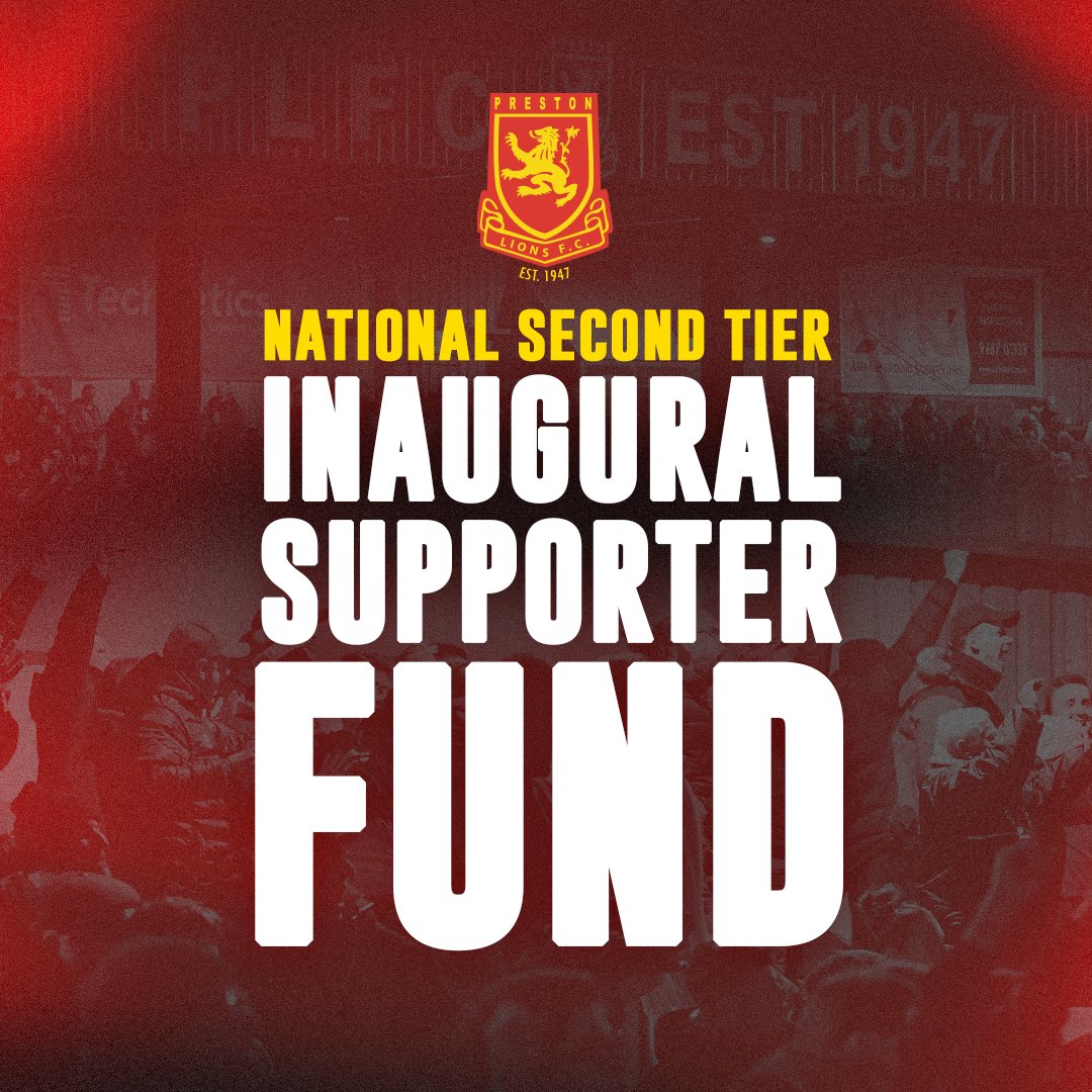 The inaugural National Second Tier (NST) Foundation Club Supporter Fund will have the sole objective of raising funds to be invested in the future growth of our club in line with the NST announcement of Preston Lions FC as a Foundation Club

Click here: bit.ly/47okWqP?r=lp