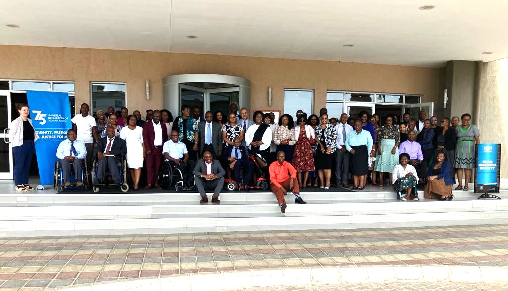 ohchr_sa's tweet photo. Happening this week: @BWGovernment, BOFOD, @BCDNGO  &amp; @ohchr_sa discuss the implementation of the Convention on the Rights of Persons with Disabilities (#CRDP) in #Botswana🇧🇼 supported by #CRPD expert Dr Samuel Kabue and @UNBotswana.

#HumanRights75 https://t.co/sw59zbQmte