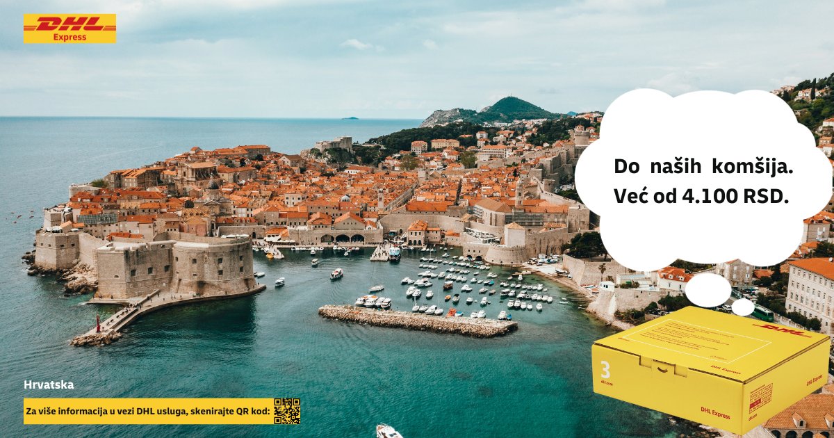 DHLSrbija's tweet photo. ❗ Želite sigurnu, jednostavnu i brzu dostavu vaše pošiljke za Hrvatsku? DHL Express ima rešenje.

💡 Iskoristite našu promotivnu ponudu do kraja 2023. godine i pošaljite svoju pošiljku iz naših ekspozitura.

Kliknite ovde za više informacija: https://t.co/TAyfZWLBDE https://t.co/QOPwhho7U5