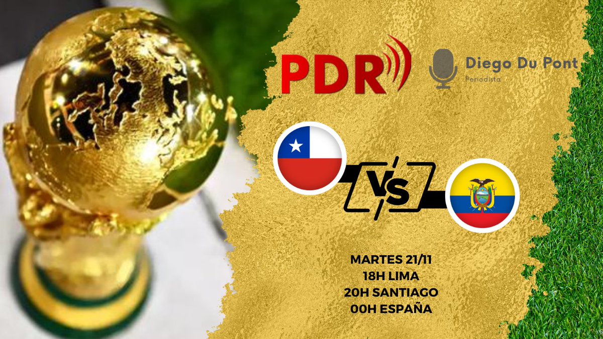 PDRcom's tweet image. ¡Esta noche volvemos con lo mejor de las #PDRELIMINATORIAS!

Chile, con nuevo entrenador, visita a Ecuador en la búsqueda de llevarse otros 3 puntos:

🎙️: @diegodupontg y  @pdrmatias2012
⏰: 6PM (Lima) // 8PM (SCL) // 12AM (CET)
📺:twitch.tv/diegodupontg y YouTube