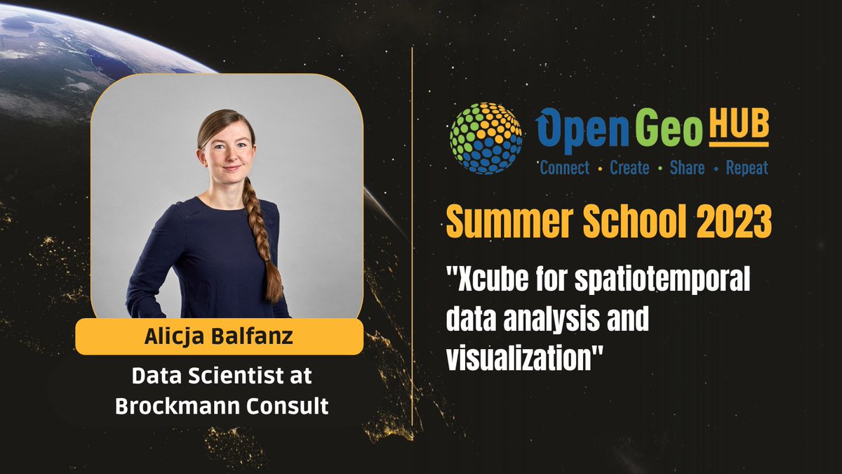 opengeohub's tweet image. #OpenGeoHubSummerSchool2023🎥
👩💻Discover an exclusive interview w/ Alicja Balfanz from @BrockmannCon👉av.tib.eu/media/63367
👩🏫Would you like to learn more about #xcube, platform for #spatiotemporal #data analysis and visualization👉av.tib.eu/media/63359
#datacube #Python