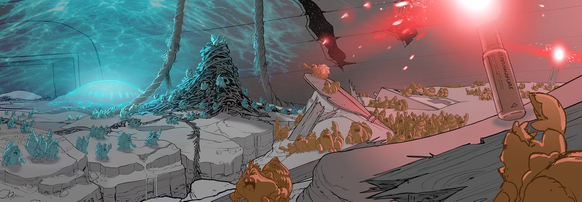 NicolasWeis's tweet photo. BATTLE !
The battle scene in "Under the boardwalk" was at some point a night scene, taking place under a upside down row boat.
The key word was "epic", which is too rarely asoociated with our beloved crustaceans ;)
#epic #hermitcrab #battle #visualdevelopment #moviedesign https://t.co/nktZunEXoG