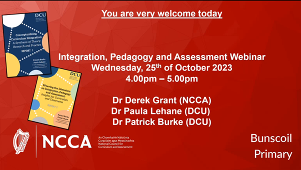 📢A recording of the recent webinar based on ground-breaking research on Integration, Pedagogy & Assessment from @patjburke and @lehane_paula is now available on the NCCA website. A must watch for anyone involved in education. 📺 ncca.ie/en/