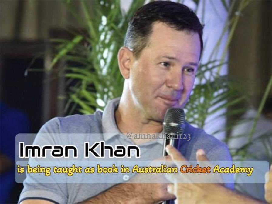 amnakhani123's tweet photo. "Imran Khan is being taught as book in Australian Cricket Academy." 
Ricky Ponting -Former Captain @CricketAus @RickyPonting https://t.co/GLNC4OhqNK