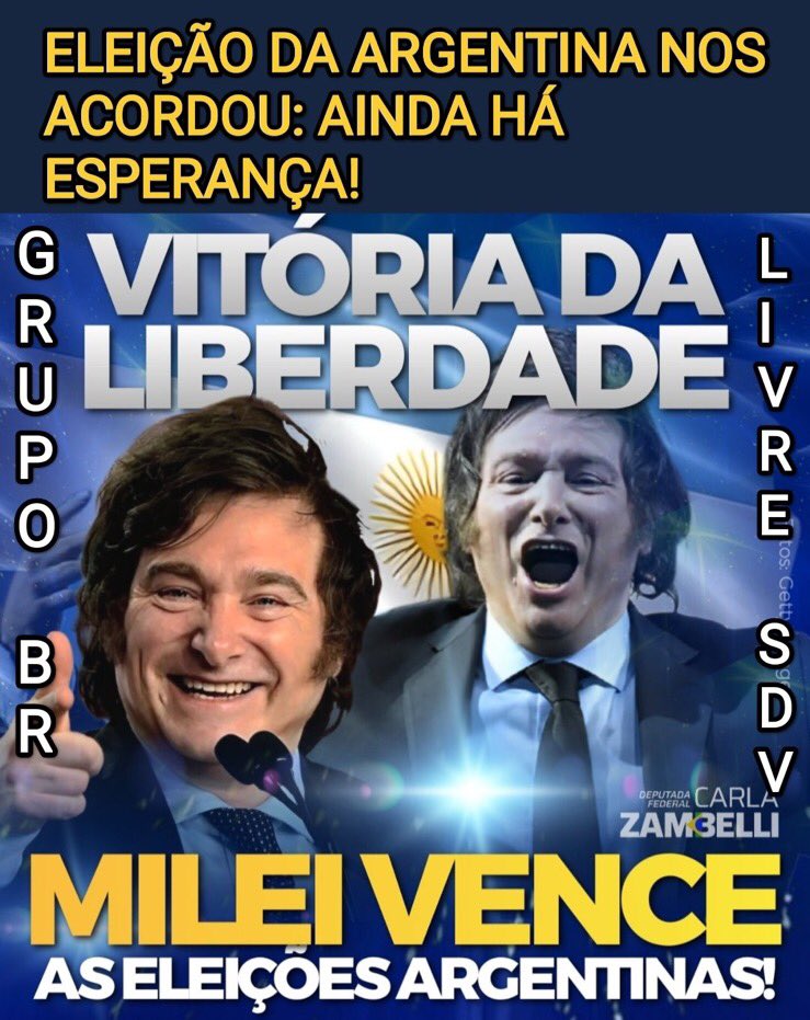 #BRLIVRESDV🇧🇷 🗳️🇦🇷ELEIÇÃO DA ARGENTINA NOS ACORDOU: AINDA HÁ ESPERANÇA!🇧🇷 @ESRNascimento @Nuu0204 @romerossouza @dyana_just @luca281995 @vanice_a @Ronaldo90533595 @IreteSouza @REJLYR @maribolsona @fatimalima8 @Bio2026 @alvesmimar3