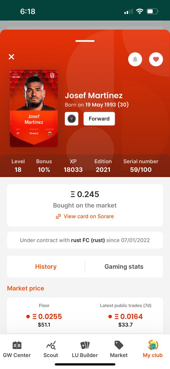 __bidhan's tweet photo. @JosefMartinez17 @Sorare Almost 2 years lining up. My 2nd best rank finish 💪 https://t.co/ALV9rML0UV