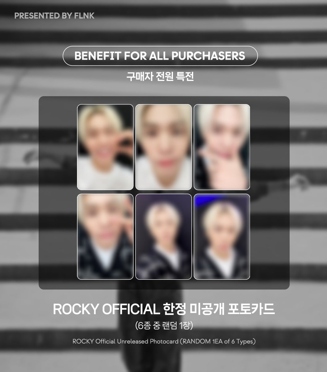 wonijin_ent's tweet photo. ROCKY 1st MINI ALBUM [ROCKYST]
ROCKY Official Website Pre-order Preview

🍀Pre-order Close D-DAY
Don't miss out to get ROCKY's limited photocard!

🍀予約販売終了 D-DAY
ROCKYの未公開フォトカード、今すぐGET！

~ 2023. 11. 21 (Tue) 23:59 KST
🔗https://t.co/jv2I9q2jrP https://t.co/Eyvd3i33wj