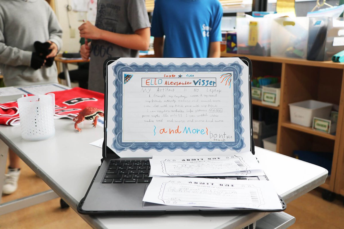 G3-G5 launched Super Flex Term 2! Students brought an object to school that they are interested in/passionate about &amp; made an annotated exhibition of it: the Museum of You. Classes visited each other’s museum rooms looking for connection, inspiration, &amp; ideas for their inquiries.