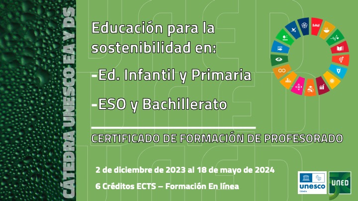 Curso #FormaciónPermanente <a href="/UNED/">UNED</a> para diseñar situaciones de aprendizaje que incluyan la #Sostenibilidad como elemento articulador y dar respuesta a los perfiles de salida de educación en:
- EI y Prim: bit.ly/EDSenEIyPrim
- ESO y Bac: bit.ly/EDSenESOyBac

<a href="/EducacionUNED/">Facultad de Educación de la UNED</a>
