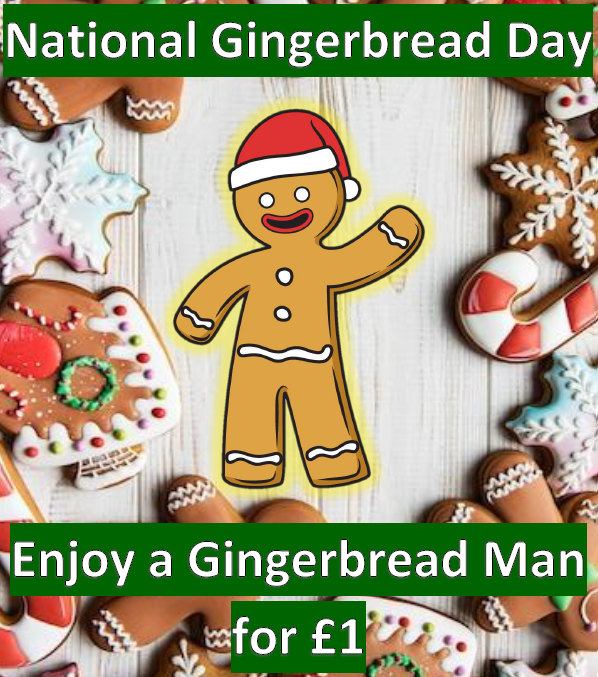 We're celebrating 🥳#NationalGingerbreadDay. Come and get your #GingerbreadMan 🫚🍞👨for just £1. Available, today only, in #EatwellRestaurant, #StreatShack, #BaristaAndBaker & #Fontanella #LTHT #NHS #LeedsHospitals #LGI #SJUH #WDH #SCH #CAH #Ginger #Cookie