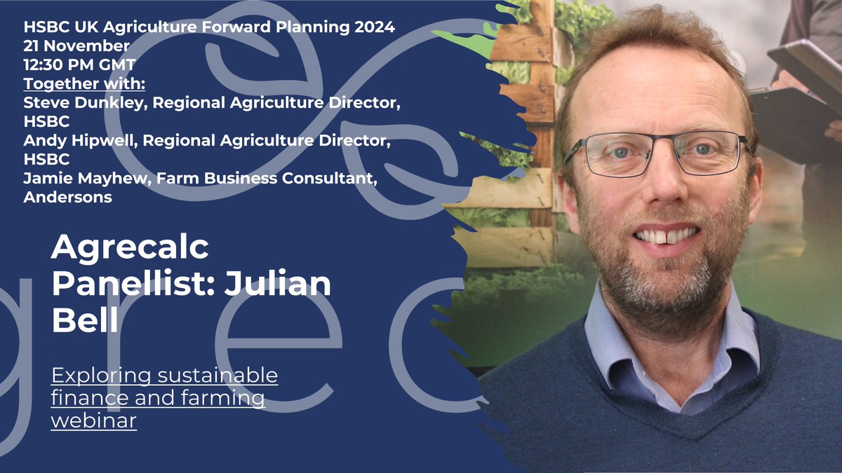 Join us today, as we explore sustainable finance and farming in a webinar with HSBC UK Agriculture and <a href="/AndersonsCentre/">The Andersons Centre</a>, during the launch of Forward Planning 2024, 50th edition. Looking forward to participating in Countryside COP3 with our partners: hubs.ly/Q029qJtb0