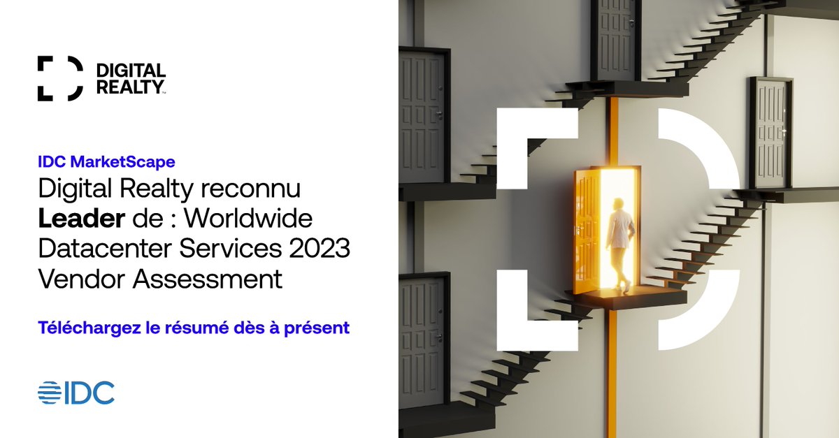 digitalrealtyFR's tweet photo. 🏅 Notre engagement à résoudre les défis d'#ArchitectureIT & #HybridIT complexes font partie de notre culture. Pour la 3ème année @digitalrealty nommé Leader du @IDC MarketScape : Worldwide Datacenter Services 2023 Vendor Assessment.
En savoir plus : https://t.co/02i50ju1bf https://t.co/kyShD5Oomk