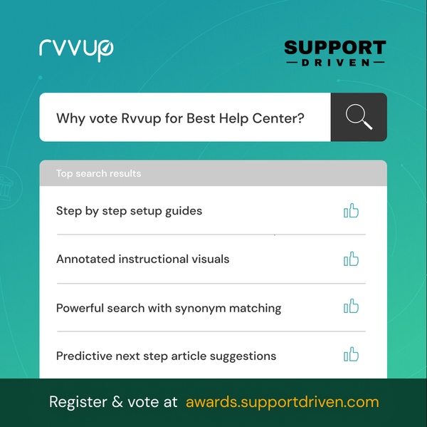 Why vote for Rvvup in the SupportDriven awards for Best Help Centre? These are some of the reasons. Read more at linkin.bio/rvvup. #supportdriven #voteforus #award #nomination #rvvup #payments #paymentgateway #onlinepayments #digitalpayments