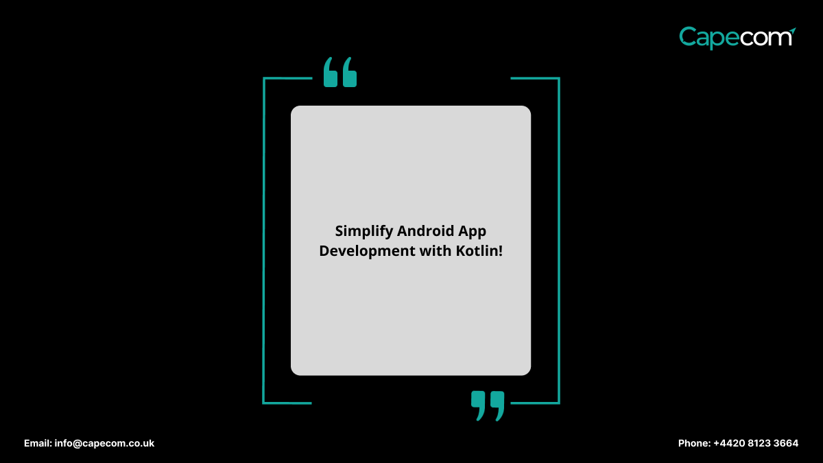 capecom_uk's tweet photo. Embrace Kotlin for Android development! Less boilerplate, more efficiency. With concise syntax and powerful features, Kotlin slashes redundancy, making your codebase sleeker. Boost productivity and streamline app development!
#Kotlin #CapecomSolutionsinUK #softwarecompanyinuk https://t.co/xTnFhgH3ud