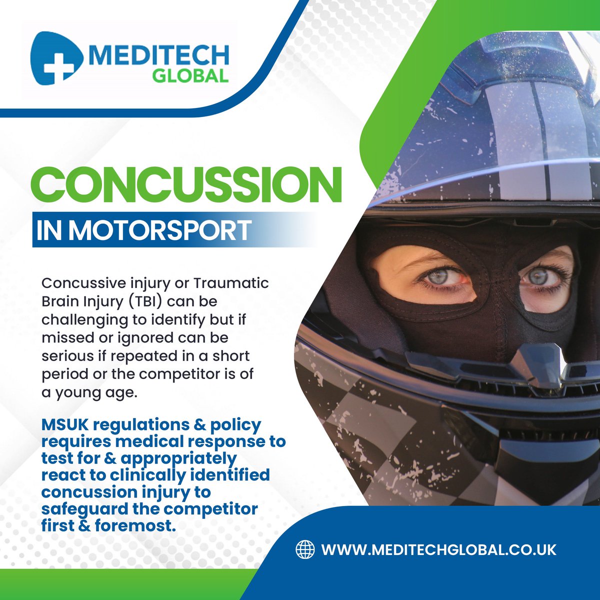 Identifying TBI means referral to hospital where more accurate testing &amp; treatment can be achieved. Check MSUK website for their Concussion Policy in full or view brief guideline in link below #teamMG 

motorsportuk.org/wp-content/upl…