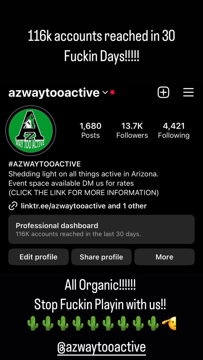 DeLa_Preme's tweet photo. Hit me for REAL Promo. This is consistency and hardwork!! All out the Mud! This is Homegrown Motion.

🌵🌵🌵🌵🌵🌵🌵🫡

#azwaytooactive 
#ThisIsTheCulture https://t.co/SXYYBCkSJn