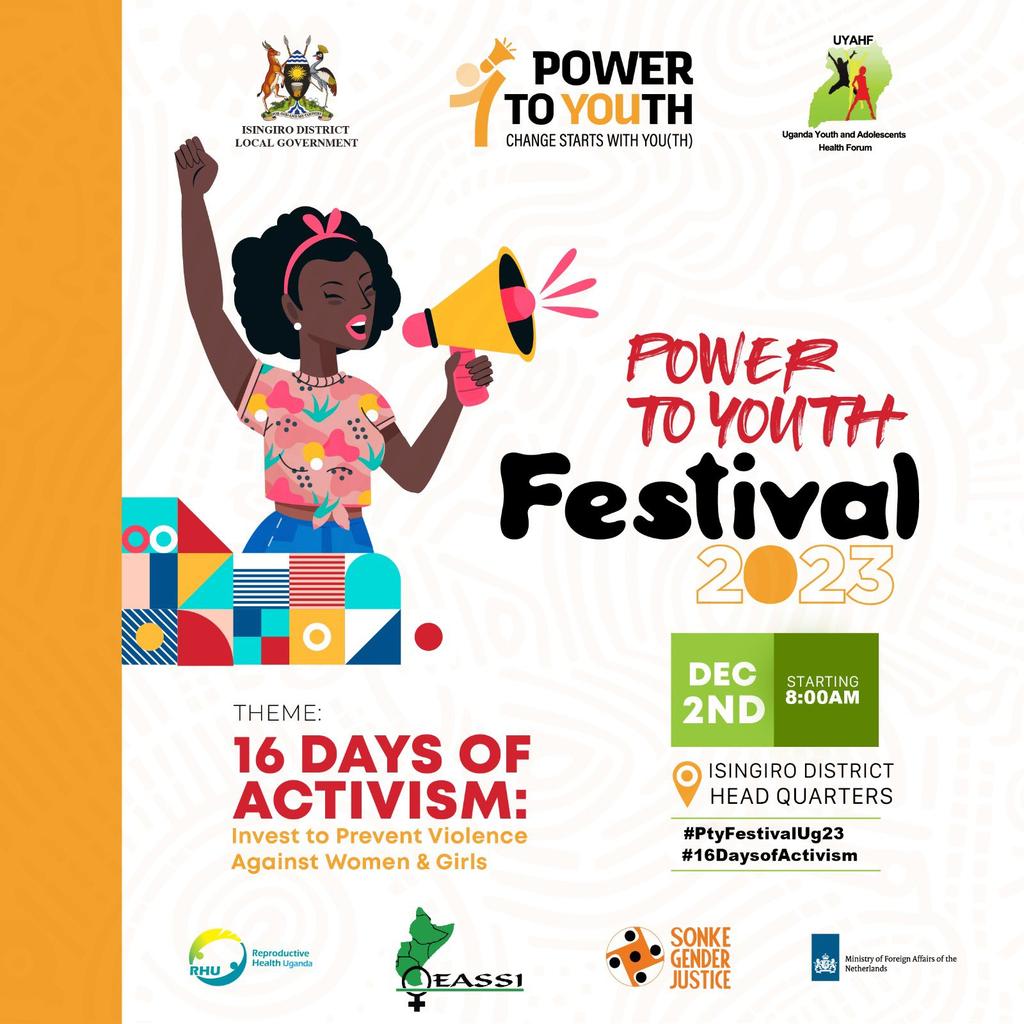 bakerjumba1's tweet photo. Western Uganda, areyou ready for the top event of the year?
Join @uyahf1 @powertoyouthug this December as we rise our energy.📢🎤
#16DaysOfActivism #Power2Youth @MinofHealthUG https://t.co/jMqZ9PYEID