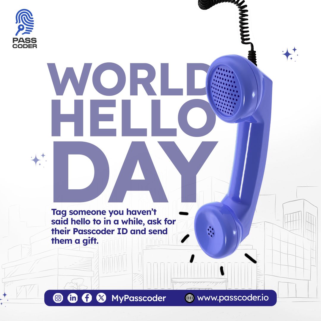 Mypasscoder's tweet photo. Today is #WorldHelloDay, and we’re spreading positivity one greeting at a time.
Join us in making the world a friendlier place.

Let’s create a ripple of good vibes together. Tag someone, request their Passcoder ID and send them a gift. 😊 #SpreadKindness #HelloWorld #Passcoder https://t.co/rQMqWZnw1Y