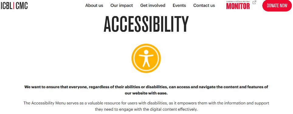 Did you know that the new ICBL-CMC website incorporates a variety of #accessibility features to make it more #inclusive for all visitors, regardless of their abilities or needs? Have a look at it 👇 icblcmc.org