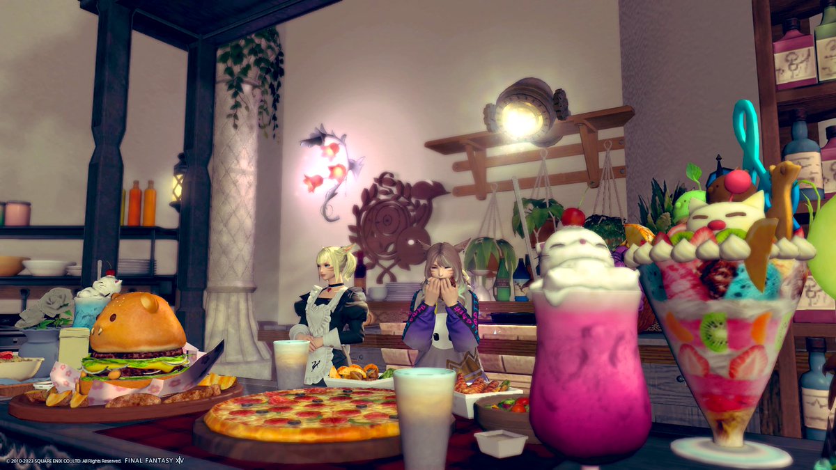shinku_shinku_'s tweet photo. きゃなぱんださん@kyanapanda14 のハウスにお邪魔してきました🏠食べ物満載で満腹です🍴😋🍴 #pandercafe
#FF14 https://t.co/1PQ0H7zz0U