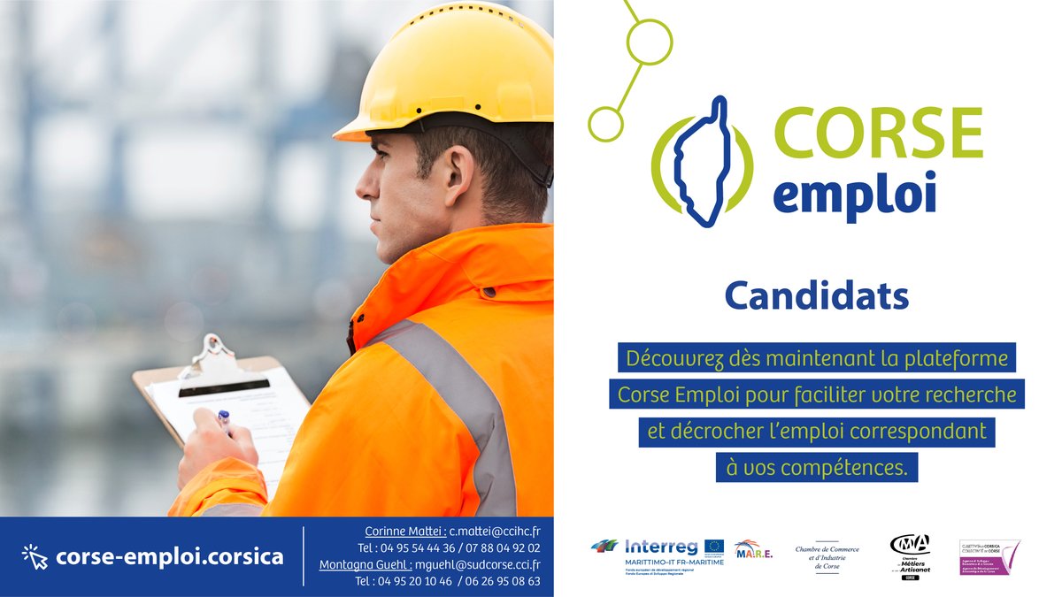Corse Emploi vous donne accès à des offres d'emploi correspondant à votre profil et à vos compétences, ainsi qu'à des outils pour augmenter vos chances de réussite.

Créez votre compte gratuitement dès maintenant 👉 ow.ly/oJ1350K6ZS4 

#Recrutement #RH #Corse #Offredemploi