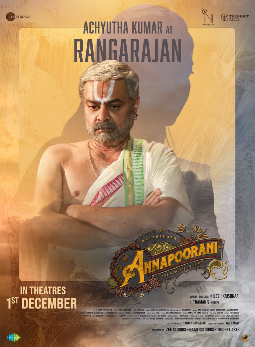 HariCinemas_'s tweet image. Introducing #achyuthakumar as #rangarajan from #annapoorani #hariscinemas