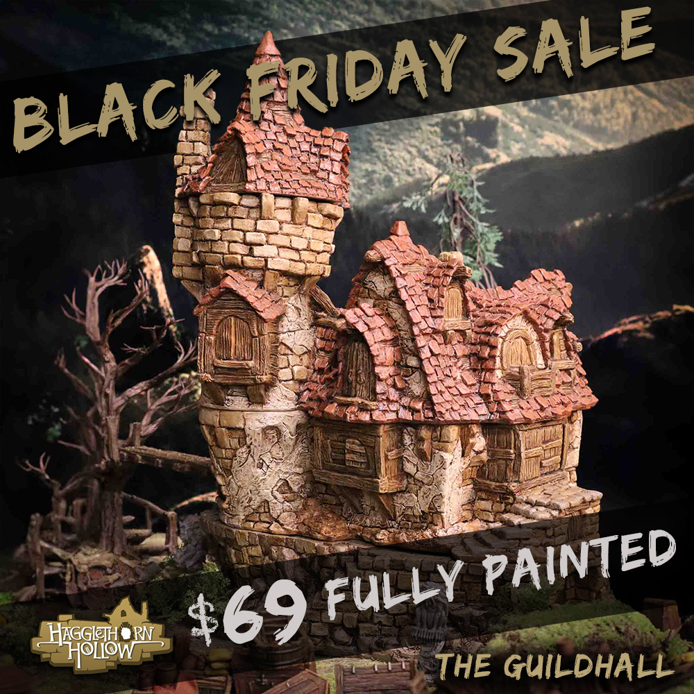 Fully painted and ready for gaming right out of the box! Bring the Guildhall home today! ttgames.co.nz