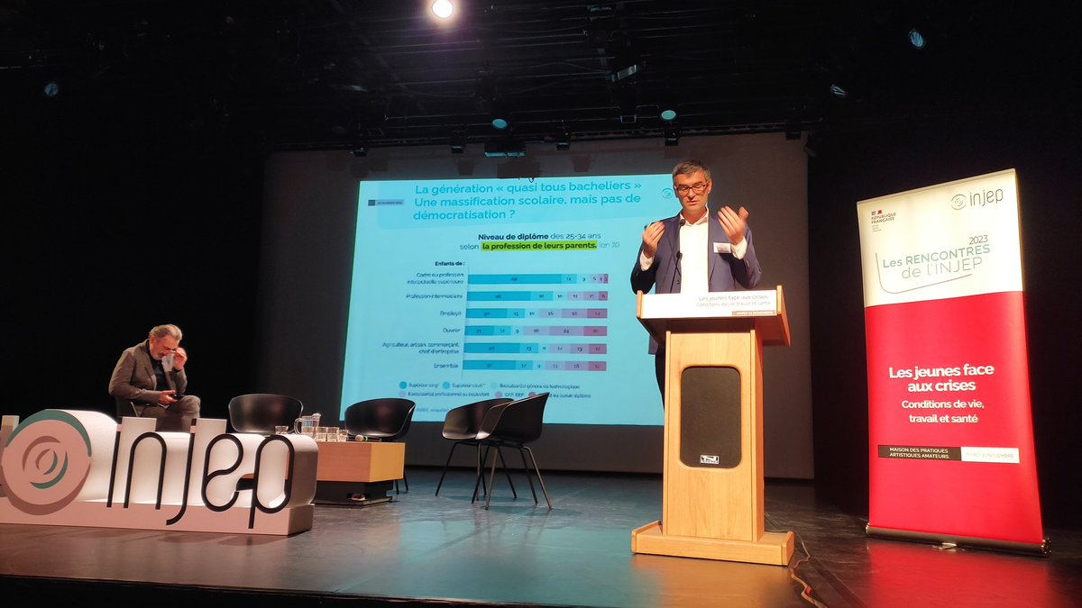 Present.e.s aux #rencontres de l'<a href="/Injep/">INJEP</a>. Cette journée est consacrée aux jeunes face aux crises. Après les constats partagés par le directeur de l'injep, c'est à notre tour aux côtés de <a href="/Marie_Caillaud/">Marie Caillaud</a> du <a href="/CO_Jeunesse/">Conseil d'orientation des politiques de jeunesse</a> et <a href="/Evanne_JR/">Evanne JEANNE-ROSE</a> du groupe <a href="/OEMJ_CESE/">Groupe des Orgas Étudiantes Mouvements de Jeunesse</a> de réagir et d'interpeller.