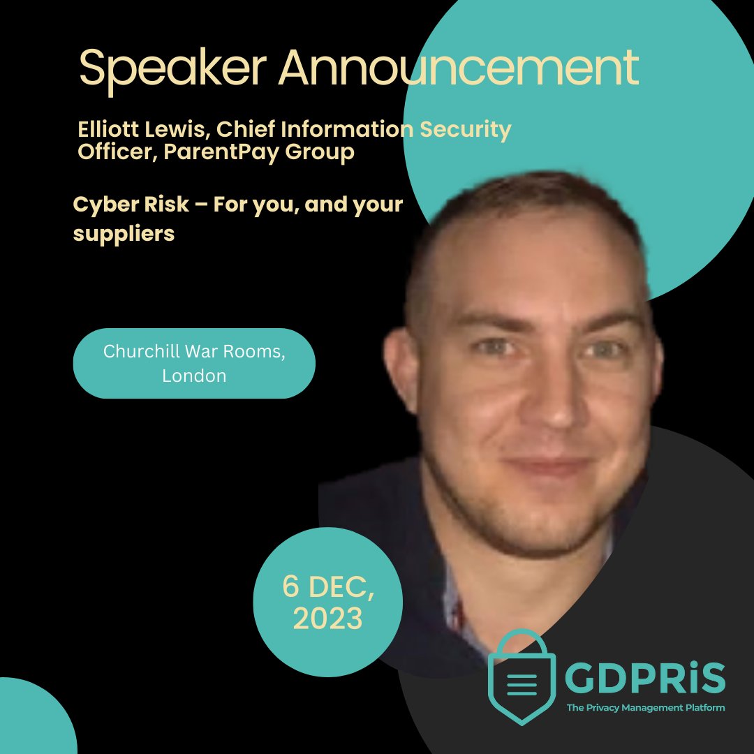 📢 Speaker announcement - Elliot Lewis, Chief Information Security Officer, @ParentPay Register here eu1.hubs.ly/H06hXX80