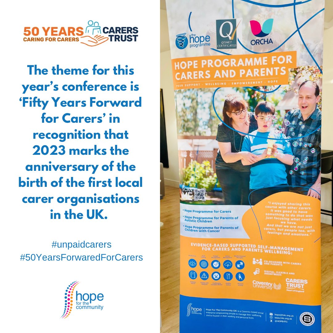 On our way to @CarersTrust conference in #York celebrating #50YearsForwardForCarers. Excited to share the work we do to support #unpaidcarers and #parents with our #hopeprogramme #socent #autism #childhoodcancer