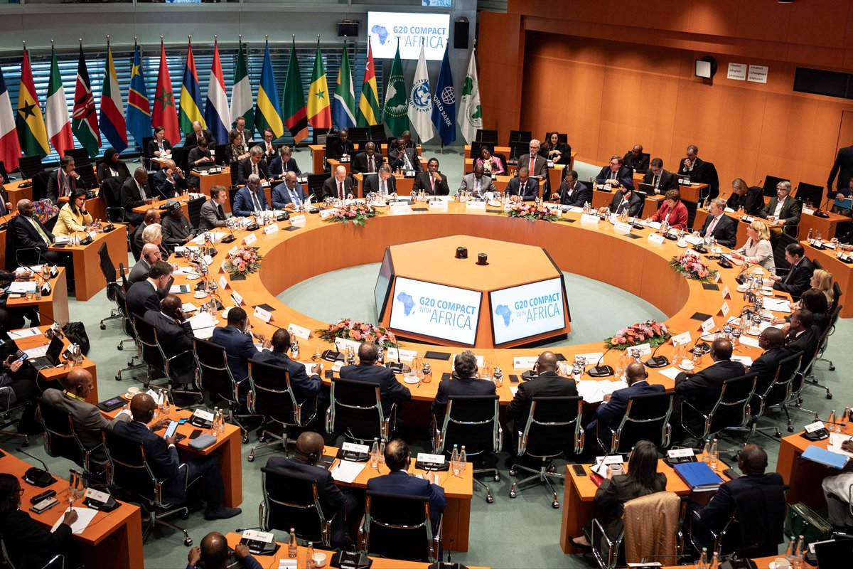 Germany_AU's tweet photo. A successful #CompactwithAfrica Summit in Berlin yesterday: 🇩🇪 Chancellor Scholz was proud to welcome more than a dozen reform-minded African Heads of State &amp; Gov’t &amp; @AUC_MoussaFaki to discuss how to advance economic growth &amp; more European investment on the African continent. https://t.co/ZyNNdOAsAr
